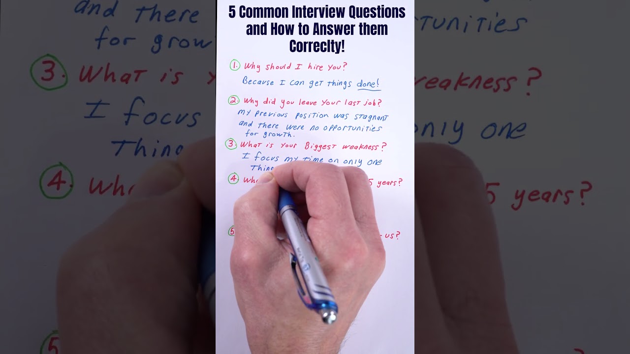5 Common Interview Questions & How to Answer Them 😇