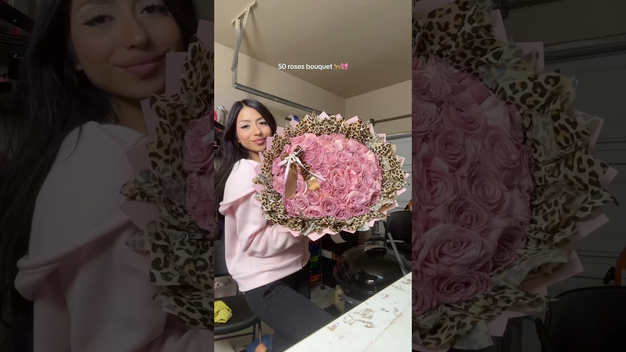 cheetah theme 🐆💗 #florist #bouquet #flowers #parati #rosesbouquet #diy #fy #shortsviral #ramo #gf