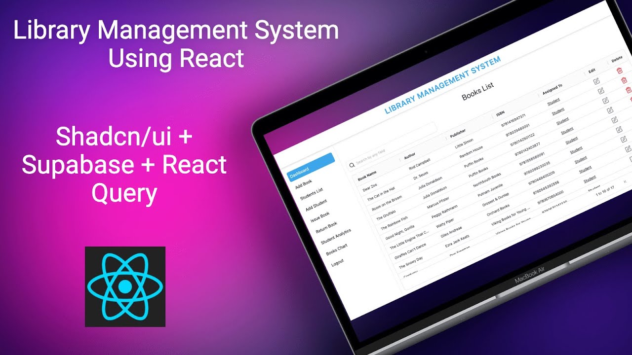 React & Supabase Library Management System 📚
