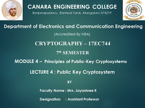 VTU CRYPTO 17EC744 M4 L4 Public key cryptosystem