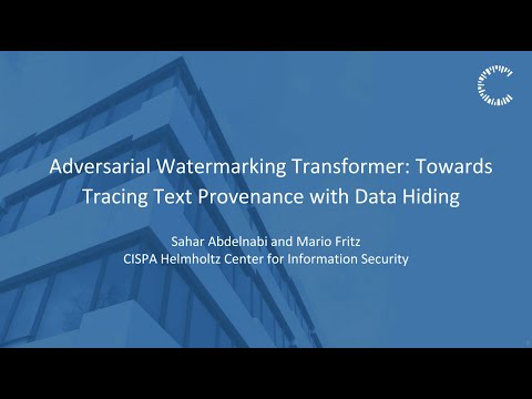 Adversarial Watermarking Transformer: Towards Tracing Text Provenance with Data Hiding
