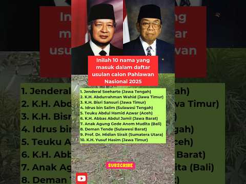 10 nama yang masuk dalam daftar usulan calon Pahlawan Nasional 2025 #short #berita #news #pahlawan