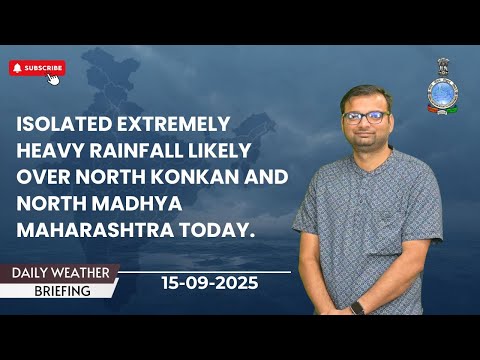 Isolated extremely heavy rainfall likely over North Konkan and North Madhya Maharashtra today.