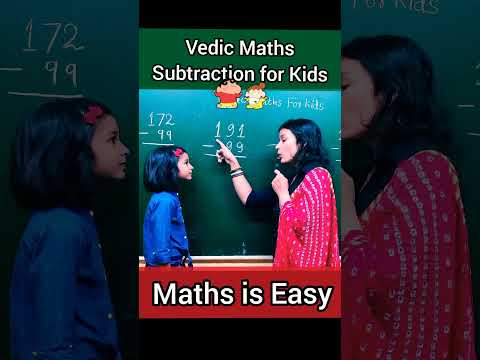 Vedic Maths Trick for kids | Vedic Maths Subtraction #shorts #vedicmaths #trending #mathstricks #fun