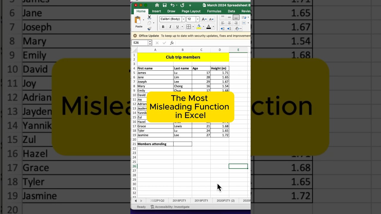 Beware of the Most Misleading Function in Excel! ⚠️