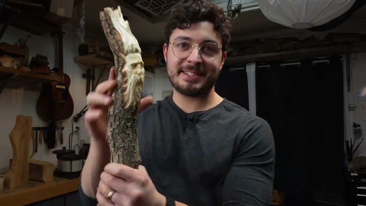 Beginner Wood Spirit Carving on Hiking Staff πͺ΅
