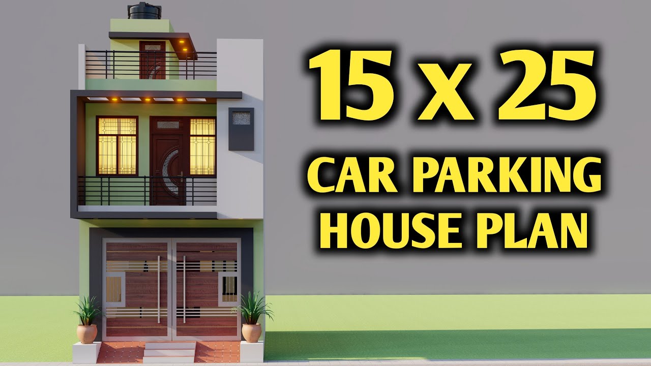 Compact 15x25 Car Parking & 3BHK House Plan 🏡