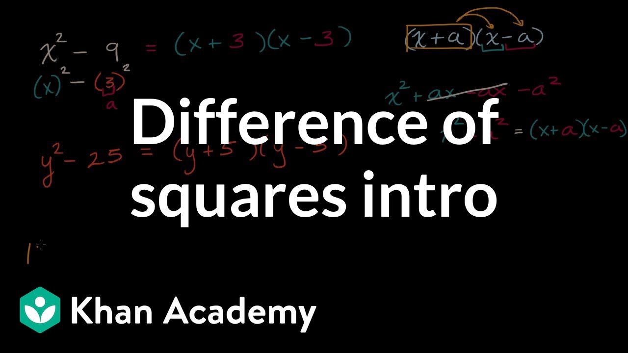 Introduction to the Difference of Squares | High School Mathematics