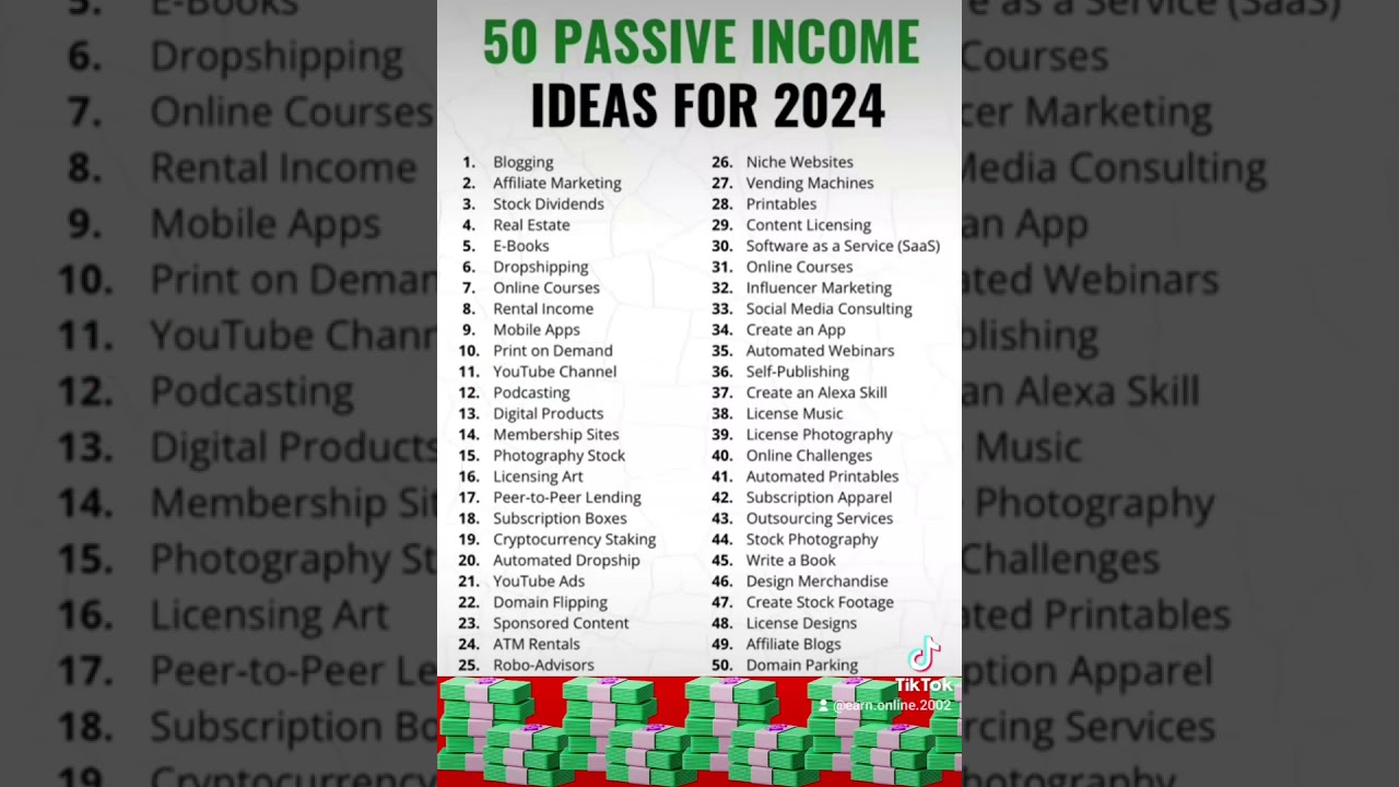 50 Top 50 Passive Income Ideas for 2024 💡