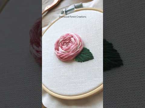 Easy Color Blending Rose with Variegated Thread - Embroidery #wovenwheelstitch