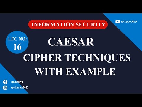 LECTURE-16 Caesar Cipher Technique with Example Explained in Hindi