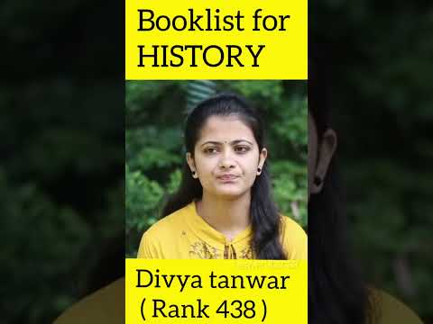 Booklist for history for UPSC CSE | Divya tanwar rank (438)| #heavenlbsnaa