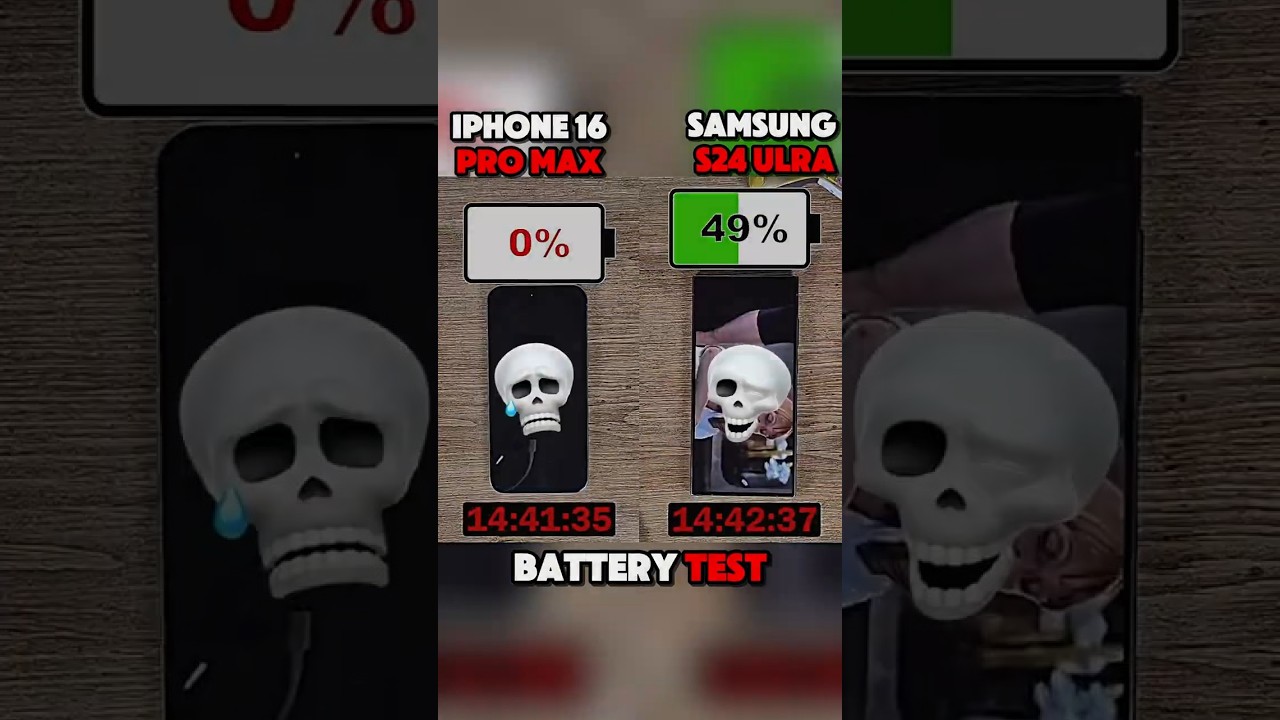 Samsung S24 Ultra vs iPhone 16 Pro Max Battery Test 🔋