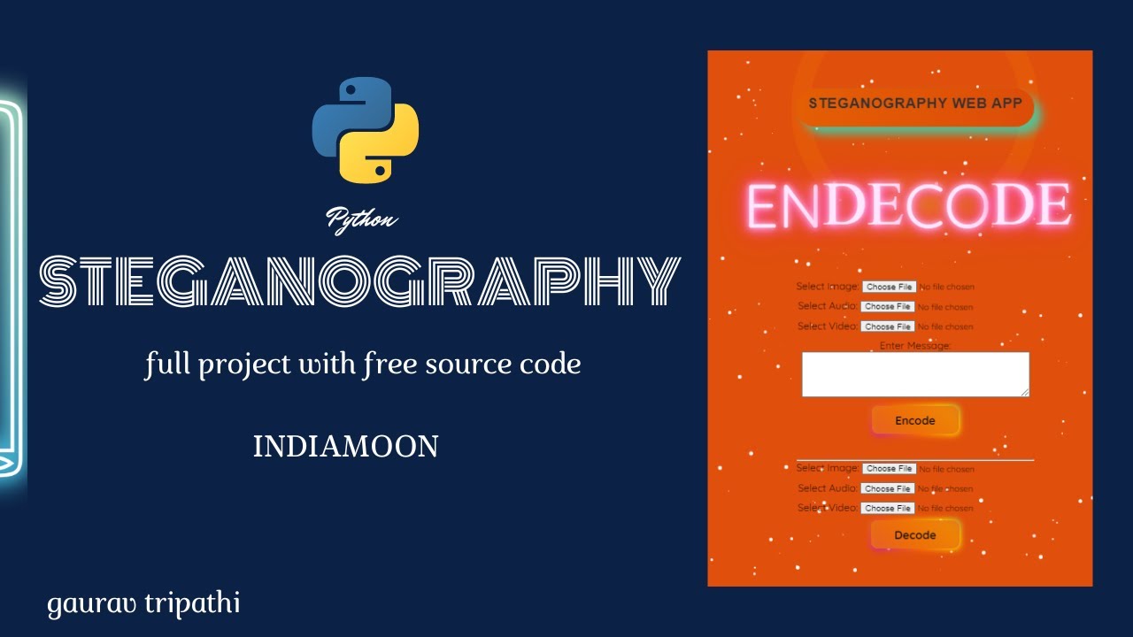 Complete Python Steganography Project for B.Tech, BCA, MCA & More 🔐