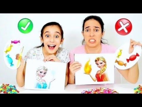 COLORINDO COM 3 CORES DE BALAS ★ Pintando Princesas Disney com bala Skittles | 3 MARKER CHALLENGE