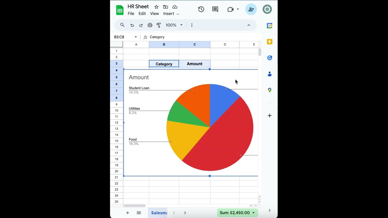 How to Create a Pie Chart in Google Sheet #piechart #googlesheets
