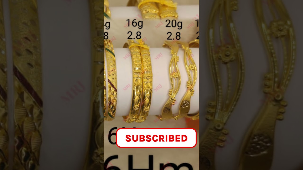 Lightweight Gold Bangle Designs with Price & Weight
