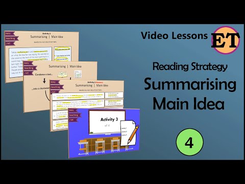 Main Idea Reading Strategy | Video Lessons | EasyTeaching