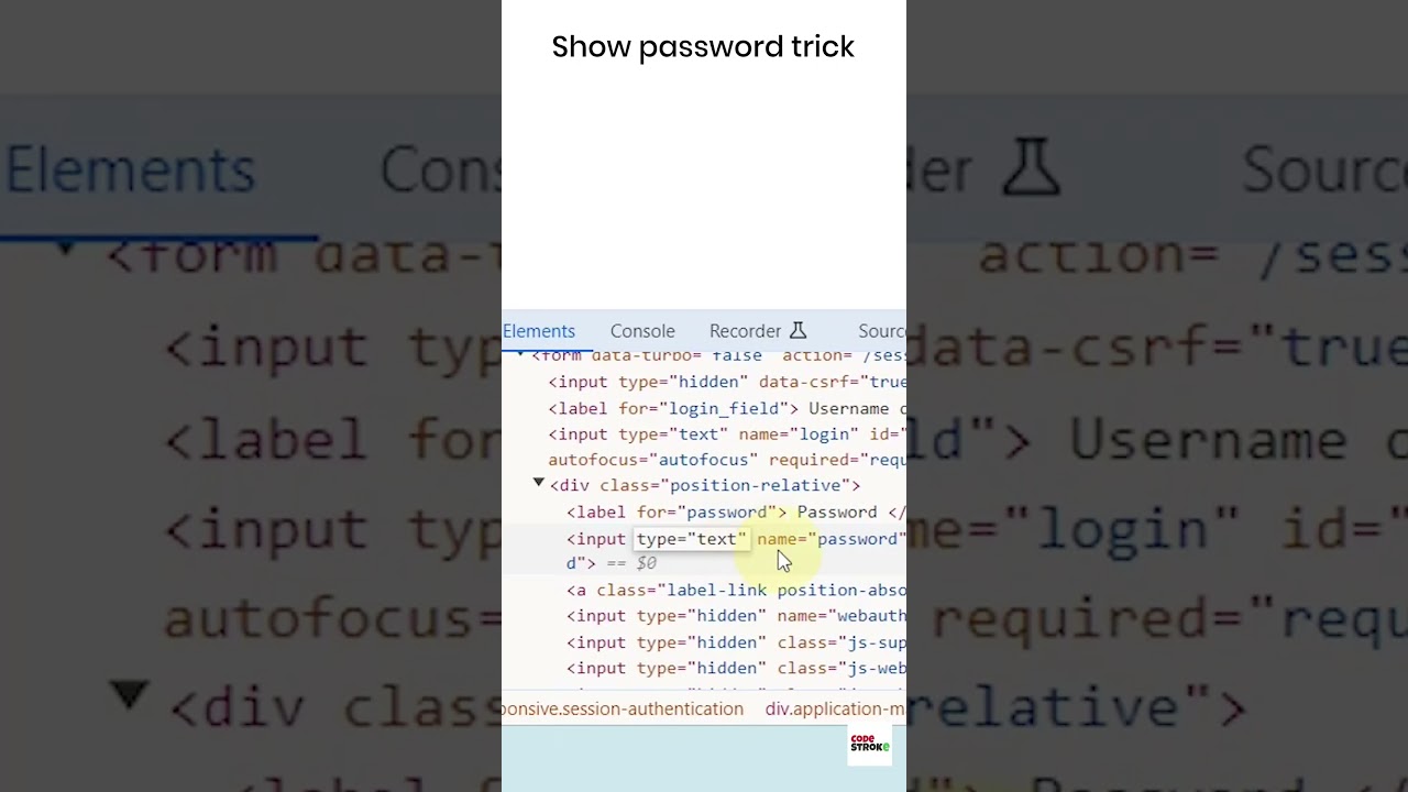 Reveal Saved Passwords with Inspect Element π