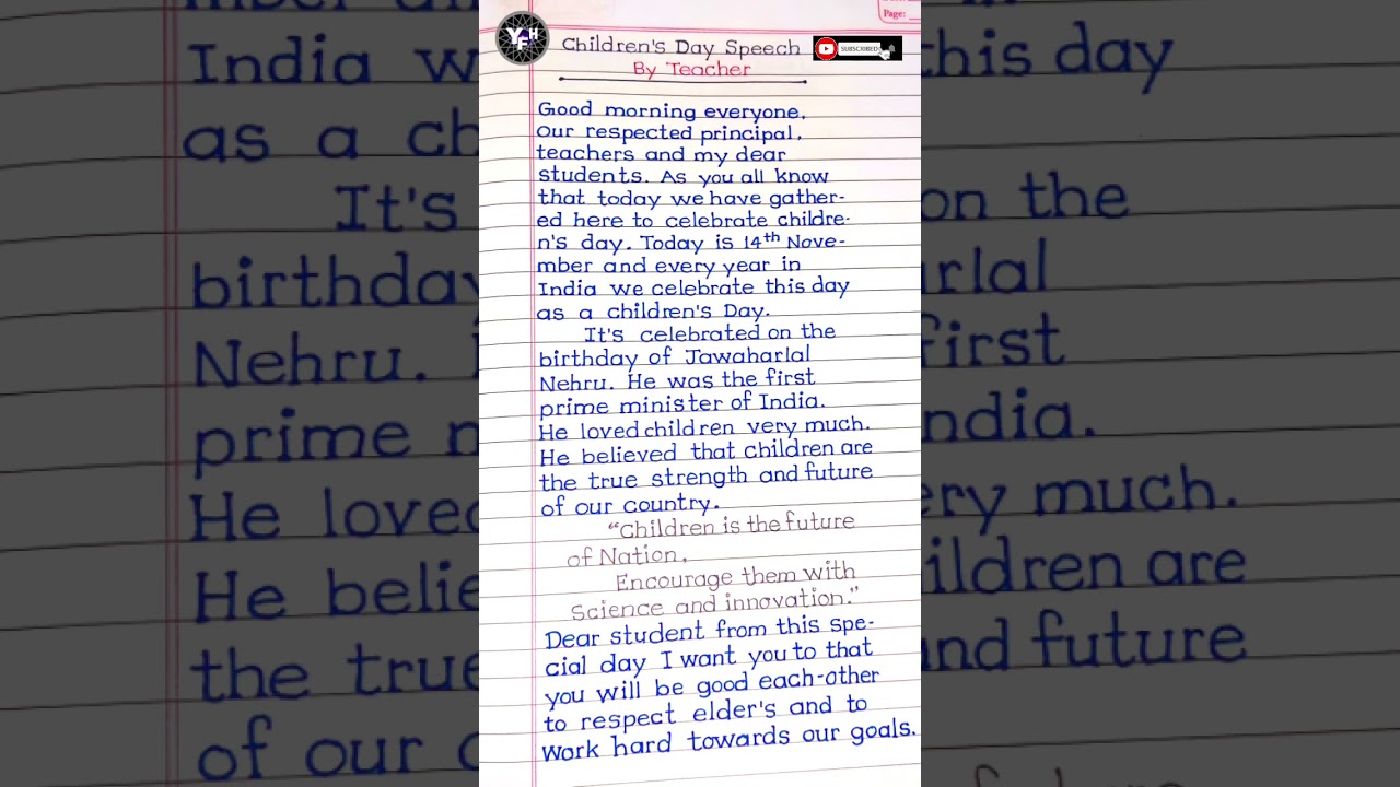 Inspiring Children's Day Speech for Teachers & Students 🎉