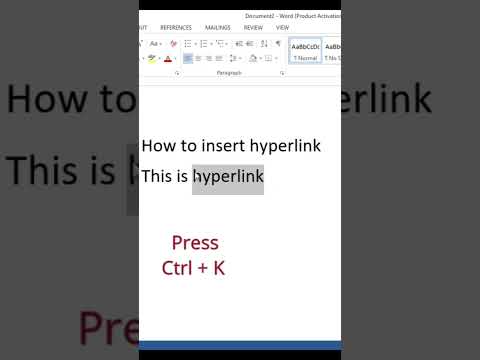 How to insert Hyperlink in a Word document #shorts #youtubeshorts
