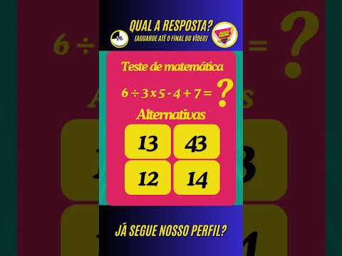 Teste seus conhecimentos matemáticos #quiz #matemática