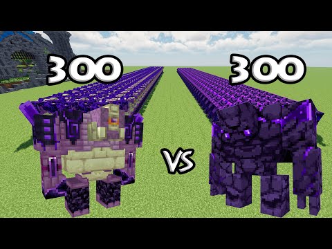 300 Ender Guardian Vs 300 Ender Golem |Minecraft|