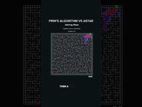 Prim's algorithm vs ASTAR #coding #programming #algorithm #mazegeneration #maze #mazesolving #python