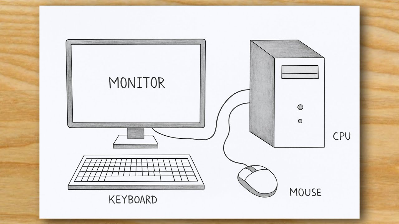 स्कूल प्रोजेक्ट के लिए कंप्यूटर ड्राइंग 🖥️