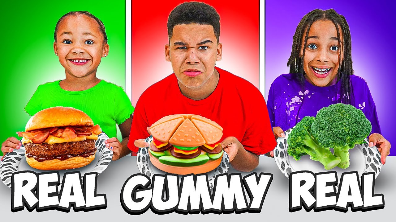 Cali's Real vs Gummy Food Challenge 🍬
