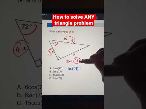 Missing Side of a Triangle Trigonometry Problem SOH CAH TOA (sin, cos, tan) #shorts #maths #math