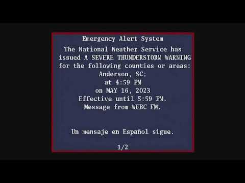 Severe Thunderstorm Warning on TV! (EAS #637)