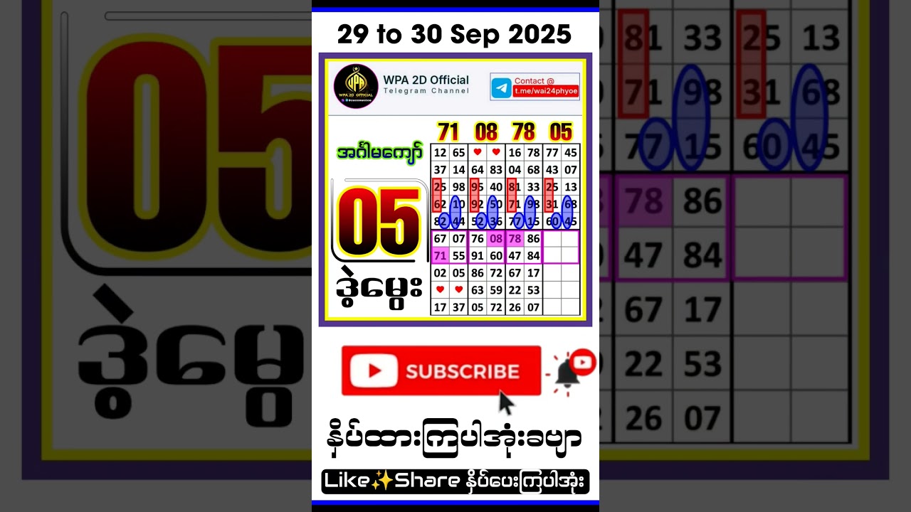 29 Event from September 29 to 30, 2025 - တစ်ကွက်ကောင်းမွေး #Subscribers #Myanmar2D