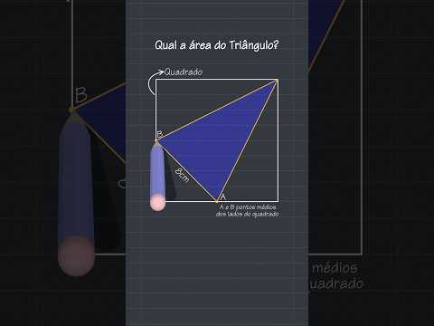 Como calcular a área desse triângulo formado contido no quadrado? #geometria #triangulo #quadrado