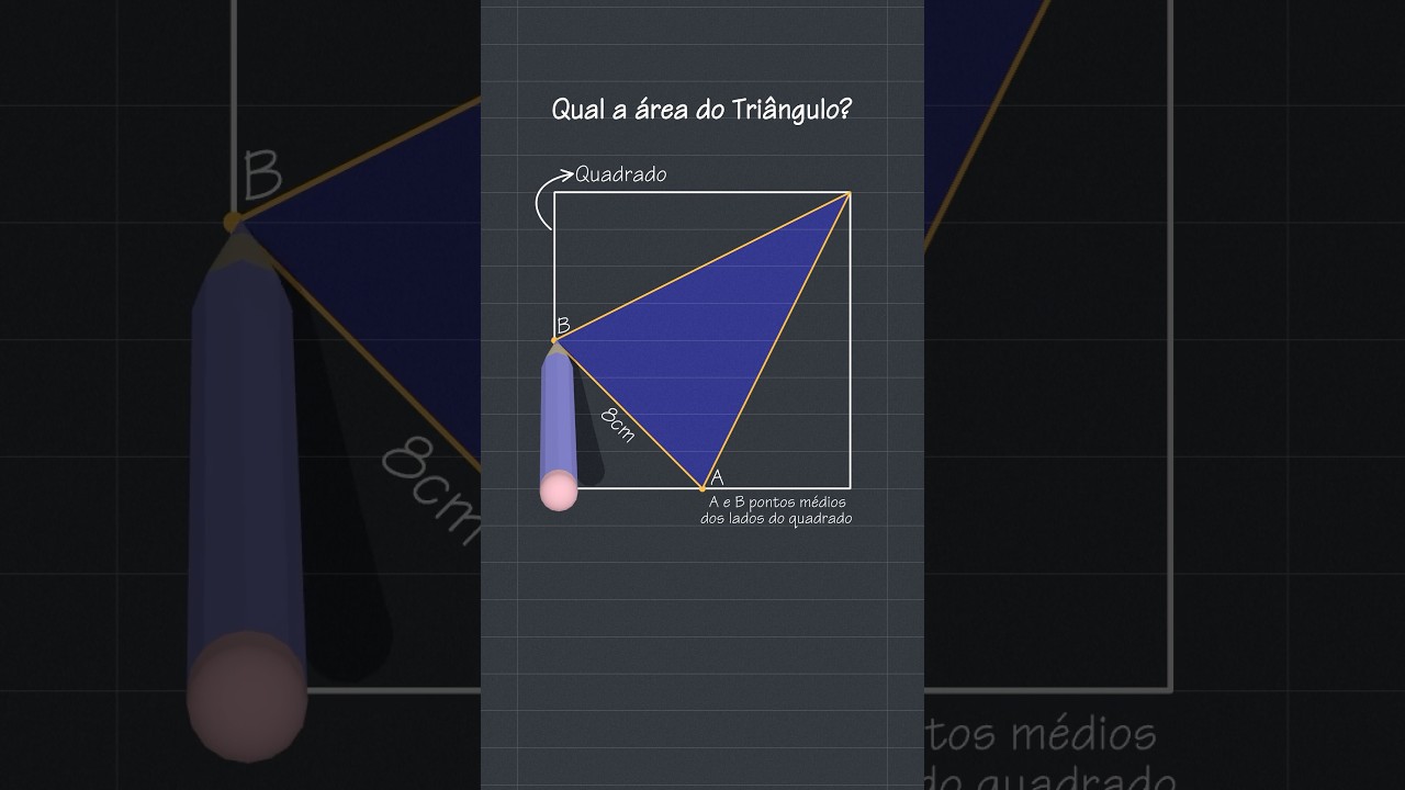 Aprenda a calcular a área de um triângulo dentro de um quadrado 🟥