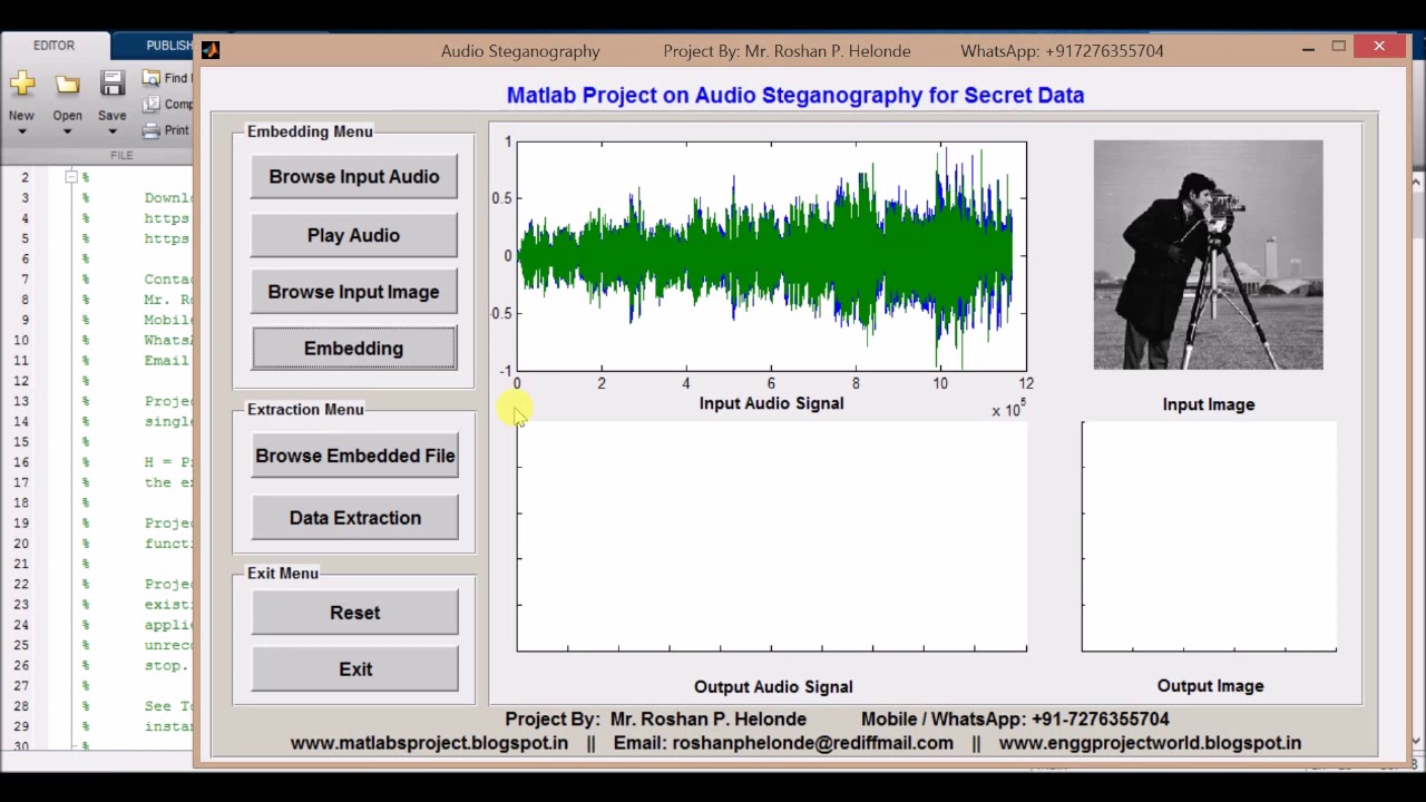Audio Steganography using Matlab Code (Hiding Image in Audio)