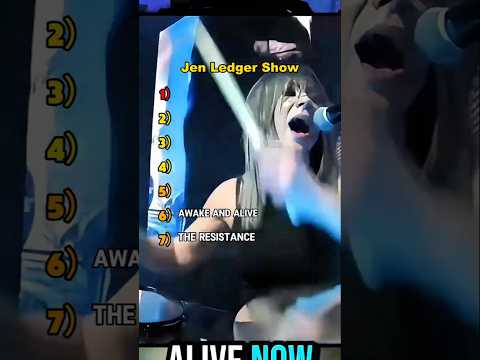 She can sing and play drums at the same time, which is cool. #JenLedger #drummer #girlsrock #skillet