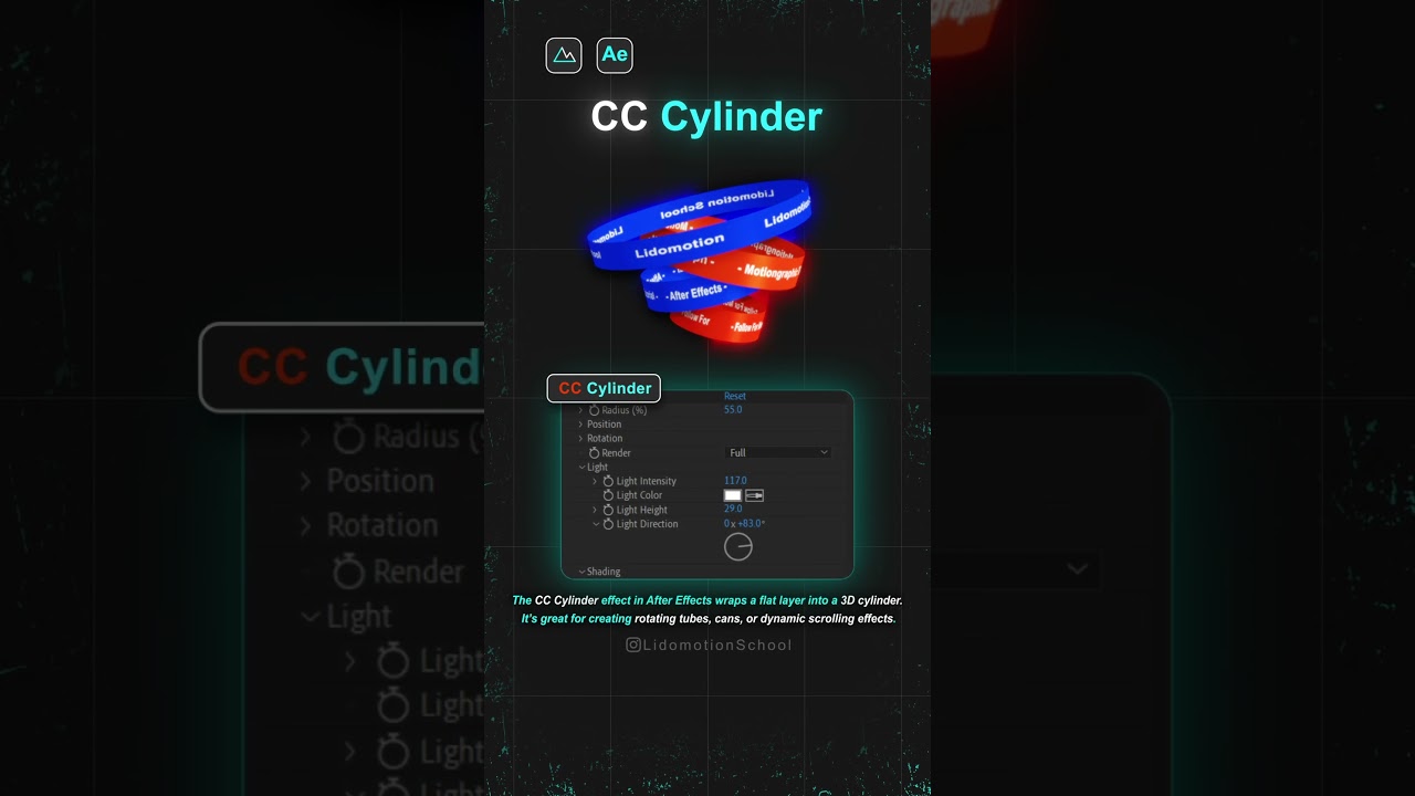 Create 3D Rotating Objects with CC Cylinder in AE