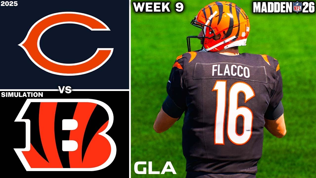 Bengals vs. Bears Week 9 Simulation | Madden 26 PS5 Gameplay Prediction 🏈