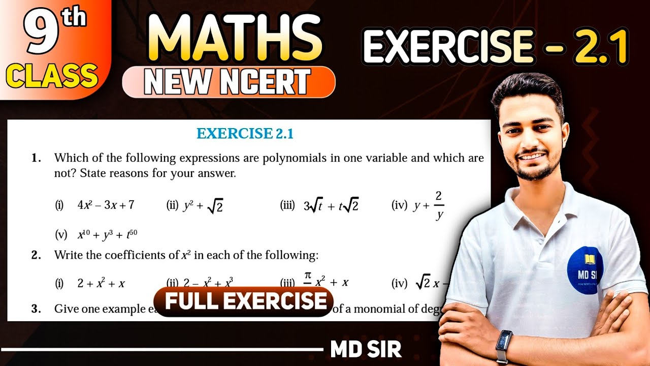 Class 9 Maths Chapter 2: Polynomials Exercise 2.1 (Q1-Q5)