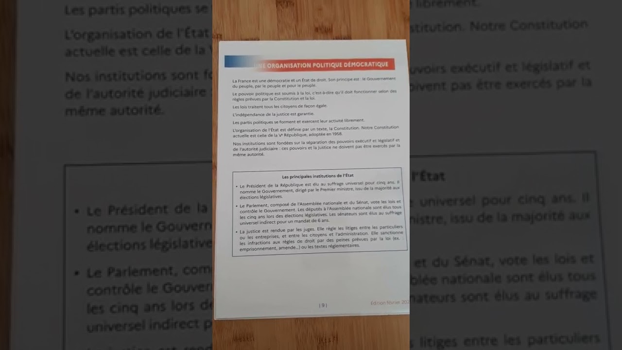 Organisation politique démocratique : Institutions clés (Partie 7)