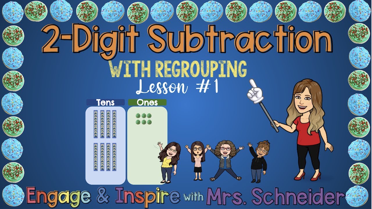 2-Digit Subtraction with Regrouping & Base Ten Blocks