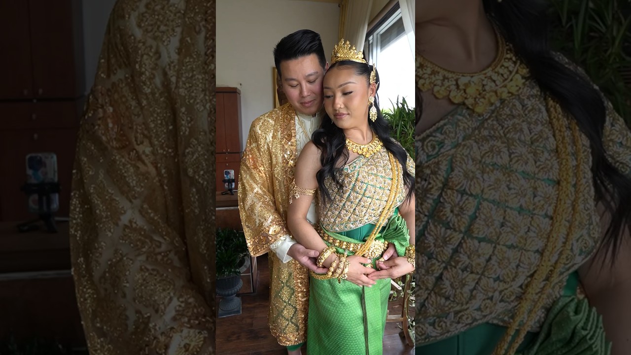 Experience the Elegance of Royal Khmer Wedding Attire by Top Designer 👑