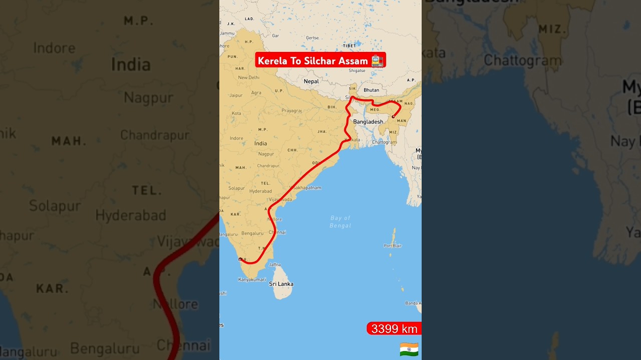 Distance From Kerela To Silchar Assam Railway Travel #Kerela #silchar #railway #travel 🚉🚉🚉