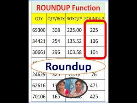 roundup function in excel