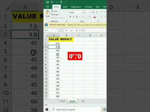 how to insert a decimal between numbers in excel#shortvideo
