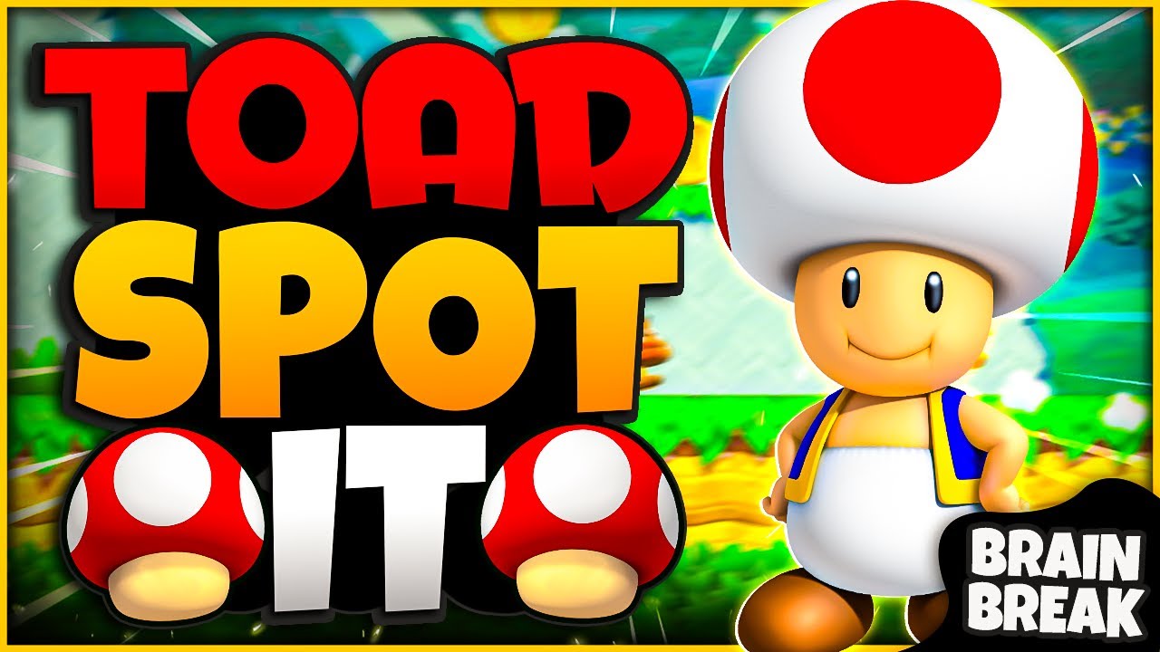 Toad's Red Mushroom Hunt π | Fun Mario Brain Break & Freeze Dance