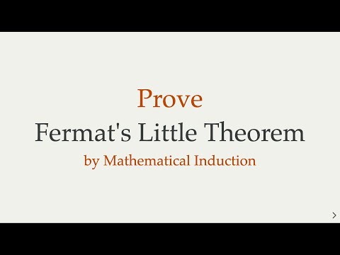 Fermat's Little Theorem - Proof by Mathematical Induction