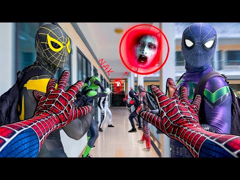 7 Bros SPIDER-MAN Encounters NAK Serbian Dancing at the Abandoned School (POV vs Sad Story)