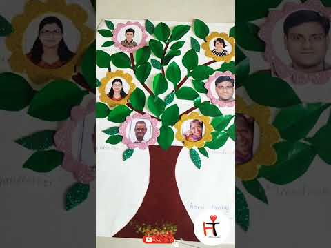 Family tree project❤️🙂 #shorts #familytree #treecraft #leavescraft #artandcraft #familyschoolproject